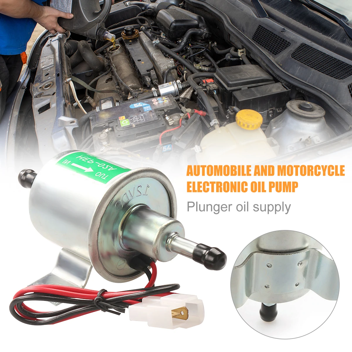 Universal 12V Electric Fuel Pump HEP-02A 3-6psi 80-100L/h Low Pressure Diesel Petrol Gasoline Pump For Car Motorcycle ATV
Universal 12V Electric Fuel Pump HEP-02A 3-6psi 80-100L/h Low Pressure Diesel Petrol Gasoline Pump For Car Motorcycle ATV