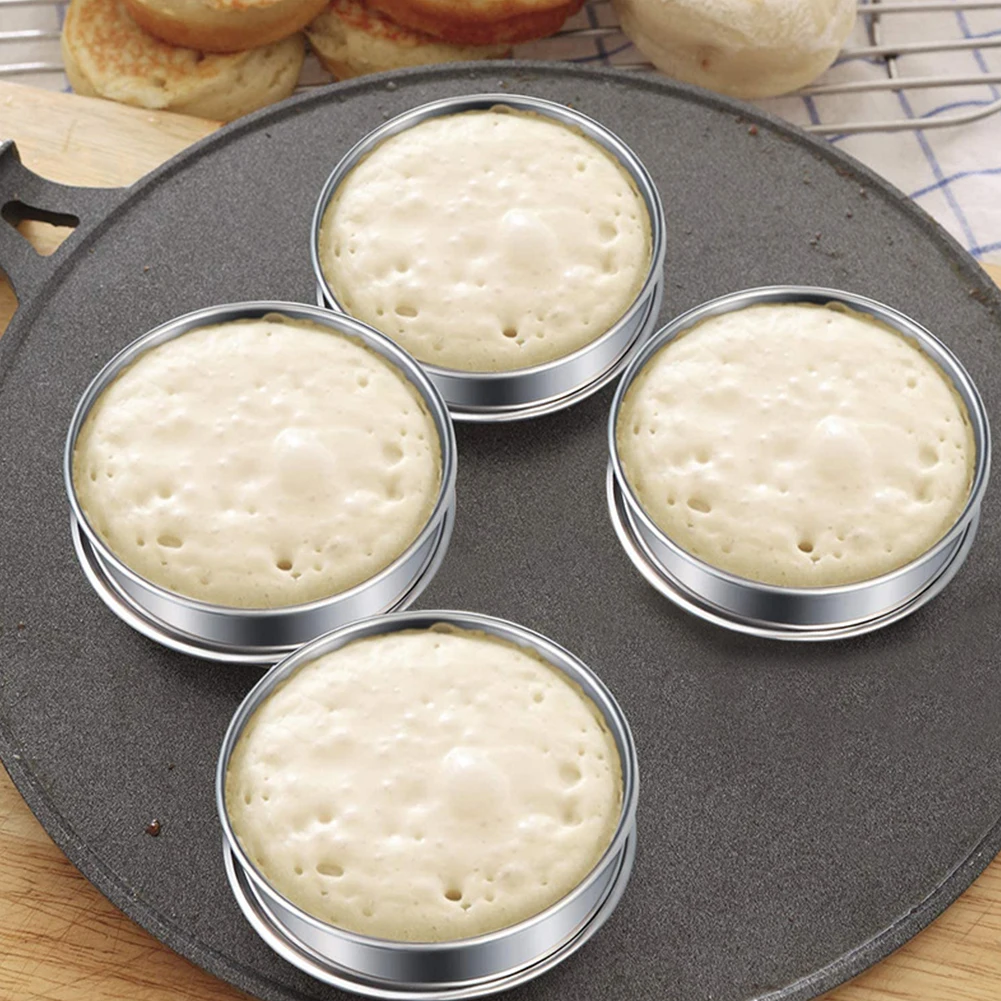 4PCS Stainless Steel English Muffin Rings Double Crumpet Rolled Cookie Tarts Metal Baking Circle Ring Molds For Kitchen DIY Mold
4PCS Stainless Steel English Muffin Rings Double Crumpet Rolled Cookie Tarts Metal Baking Circle Ring Molds For Kitchen DIY Mold
