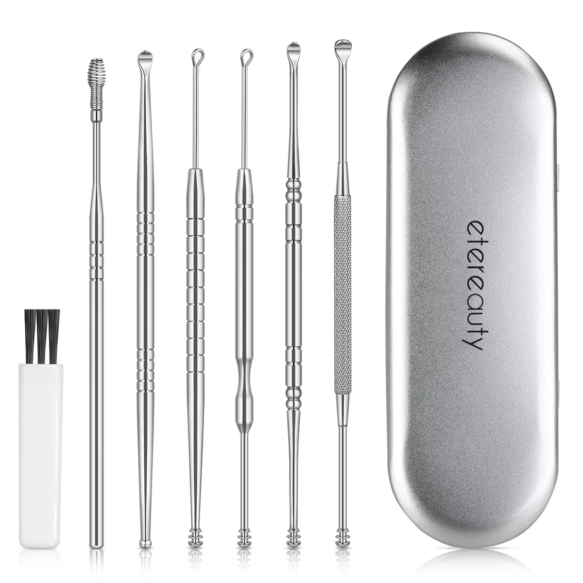 ETEREAUTY 7pcs Wax Removal Kit Cleansing Tool Multi-functional Pick Cleaner Kit with a Cleaning Brush (Silver)
ETEREAUTY 7pcs Wax Removal Kit Cleansing Tool Multi-functional Pick Cleaner Kit with a Cleaning Brush (Silver)