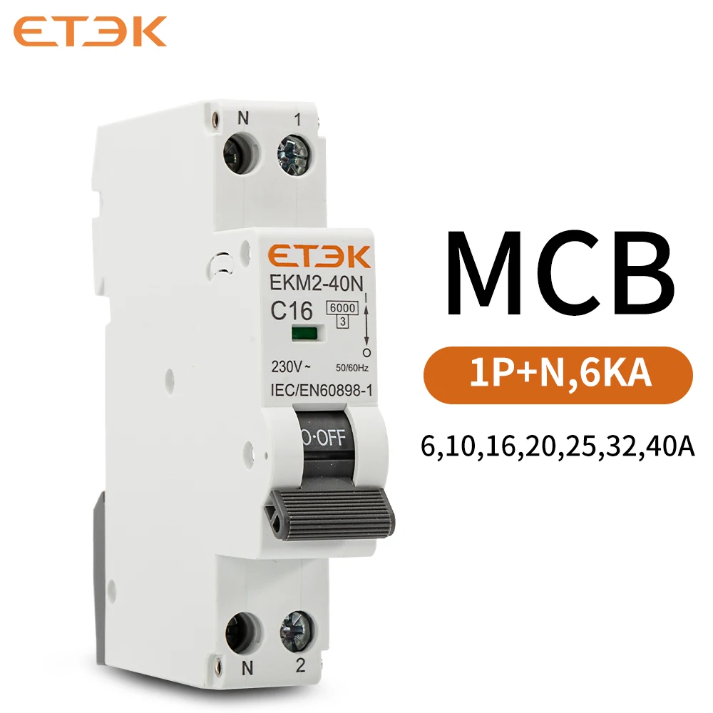 ETEK 1P+N Мини-выключатель MCB 30 мА C кривая 10A 16A 20A 25A 32A Миниатюрный бытовой воздуховыключатель для монтажа на DIN-рейку EKM2 40N
ETEK 1P+N Мини-выключатель MCB 30 мА C кривая 10A 16A 20A 25A 32A Миниатюрный бытовой воздуховыключатель для монтажа на DIN-рейку EKM2 40N