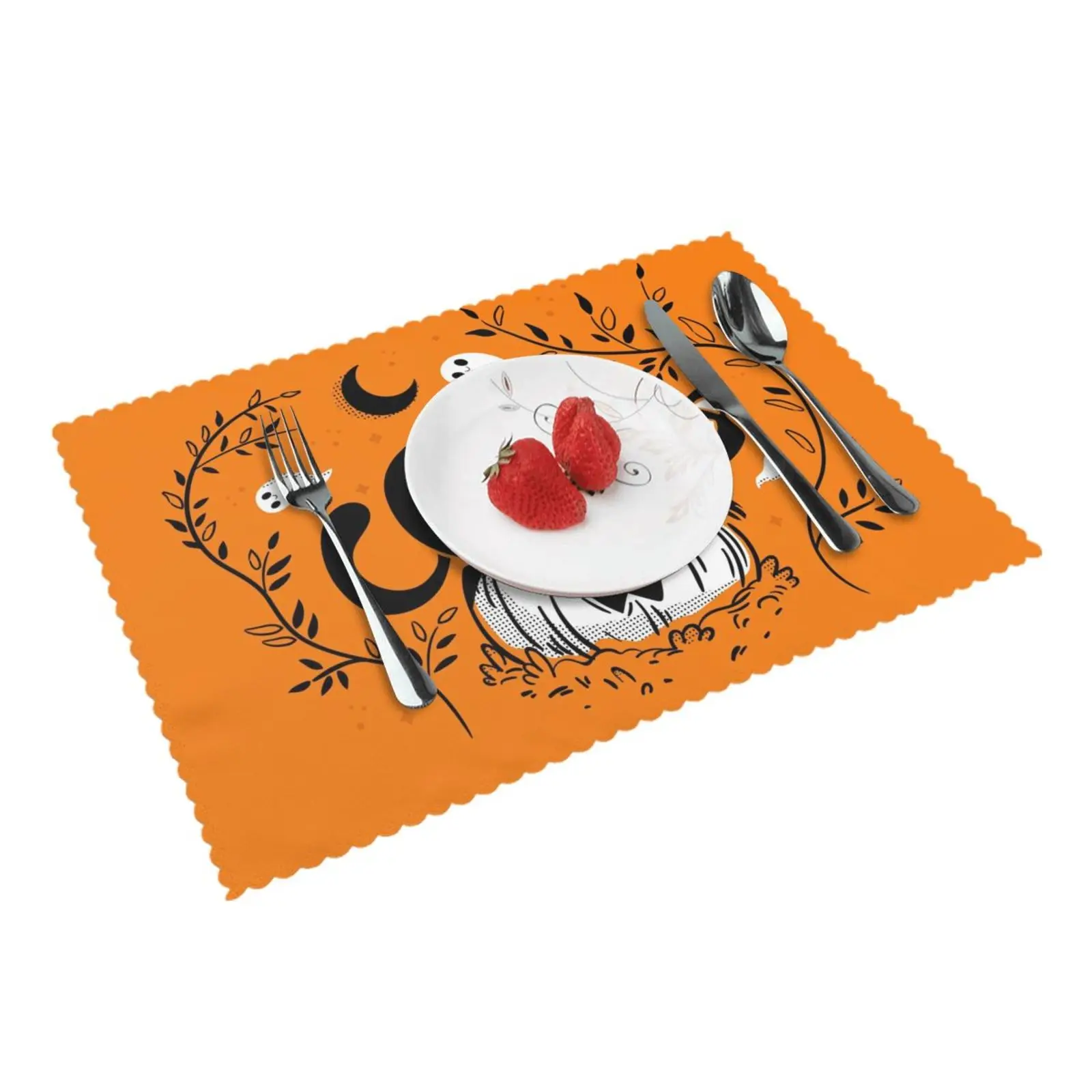 Orange Black Cat Ghost Polyester Placemat Table Mats for Dining Table Set of 4 12x18 Inch Strong Heat Resistance Stocked
Orange Black Cat Ghost Polyester Placemat Table Mats for Dining Table Set of 4 12x18 Inch Strong Heat Resistance Stocked