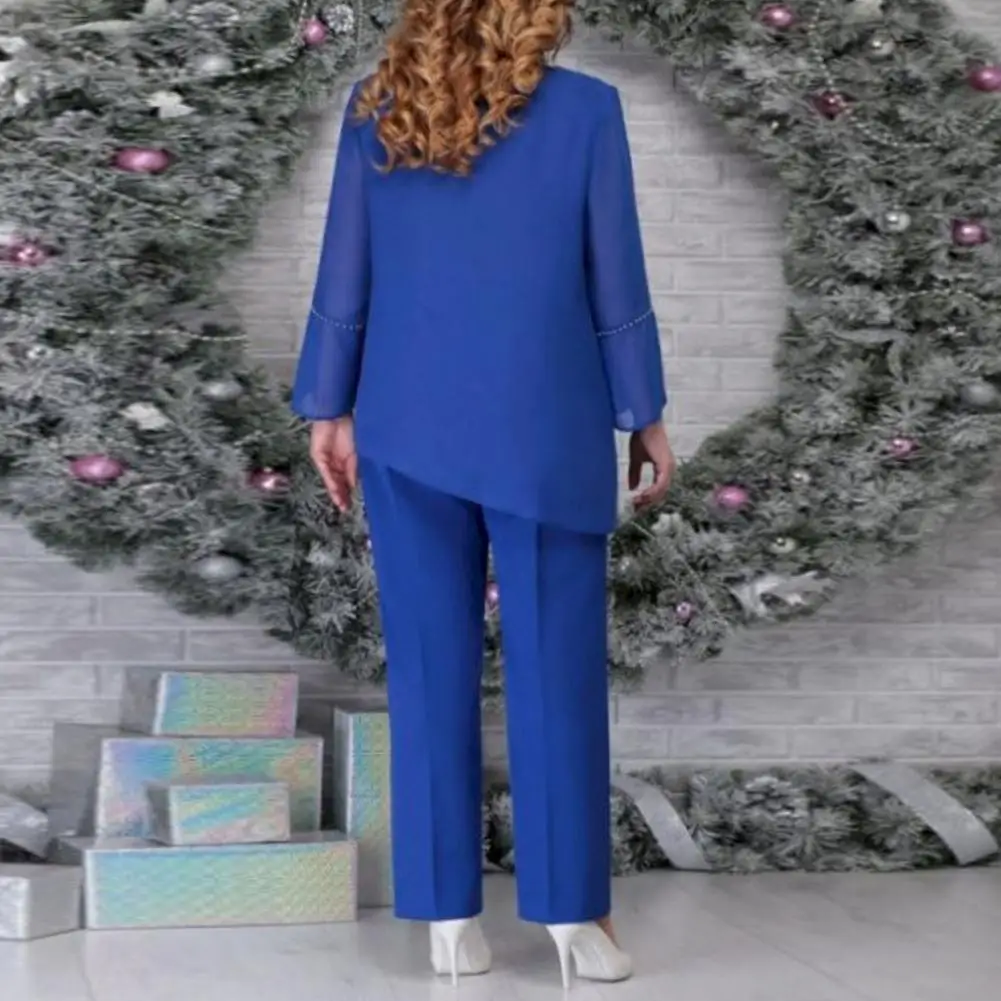 Women Business Work Suit Stylish Women's Fall Spring V Neck Top Pants Set Irregular Hem Loose Fit Plus Size Rhinestone for Lady
Women Business Work Suit Stylish Women's Fall Spring V Neck Top Pants Set Irregular Hem Loose Fit Plus Size Rhinestone for Lady