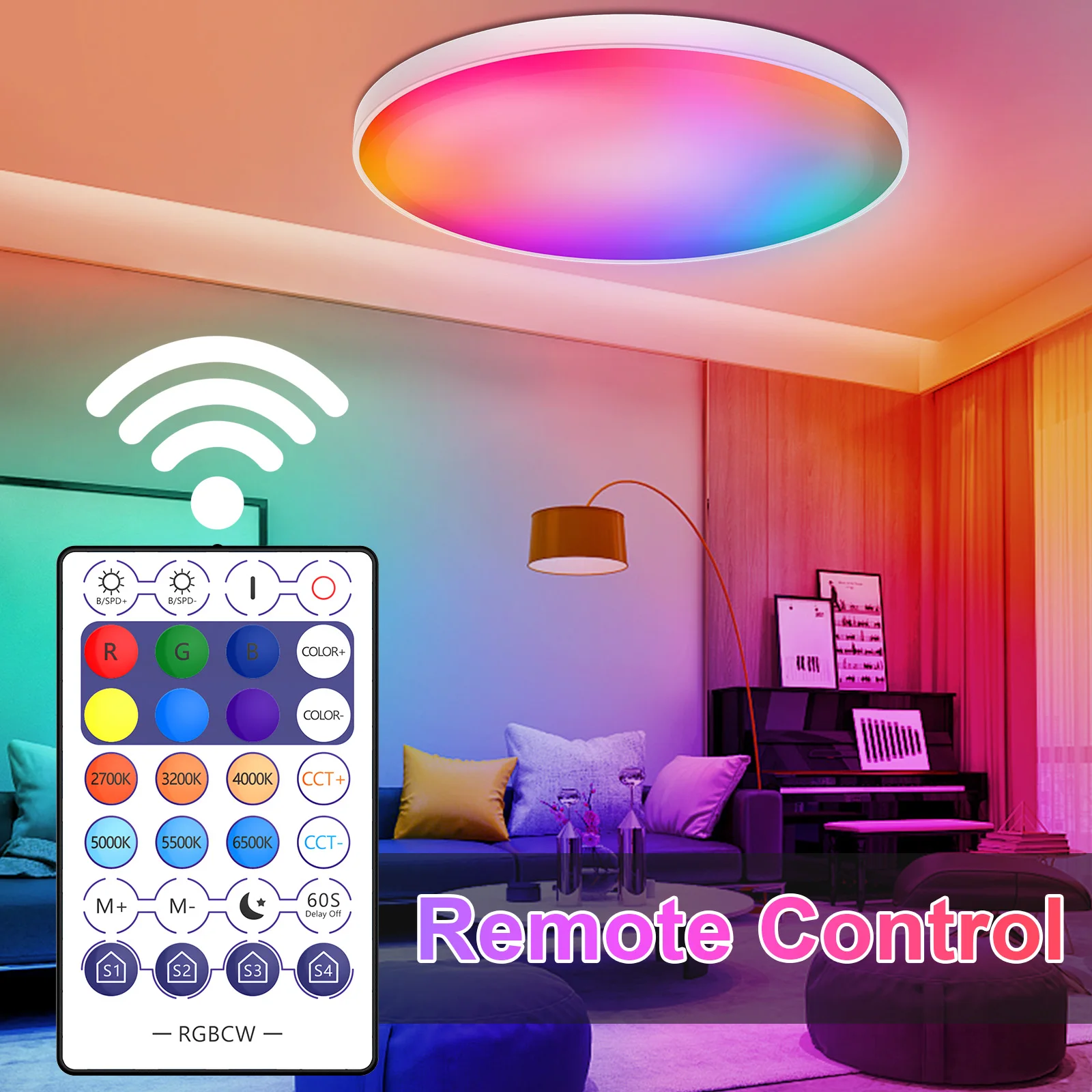 30W App Control Smart Ceiling Light RGB Downlight Flush Mount WiFi Compatible with Alexa Google 100-240V Night Lamp Living Room
30W App Control Smart Ceiling Light RGB Downlight Flush Mount WiFi Compatible with Alexa Google 100-240V Night Lamp Living Room
