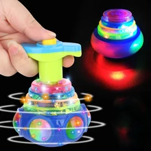 Bagged Round Luminous Toy Light Music Rotating Gyro Fidget Spinner Spinning Top Toys Random Color Childrens Toys Kids Gifts