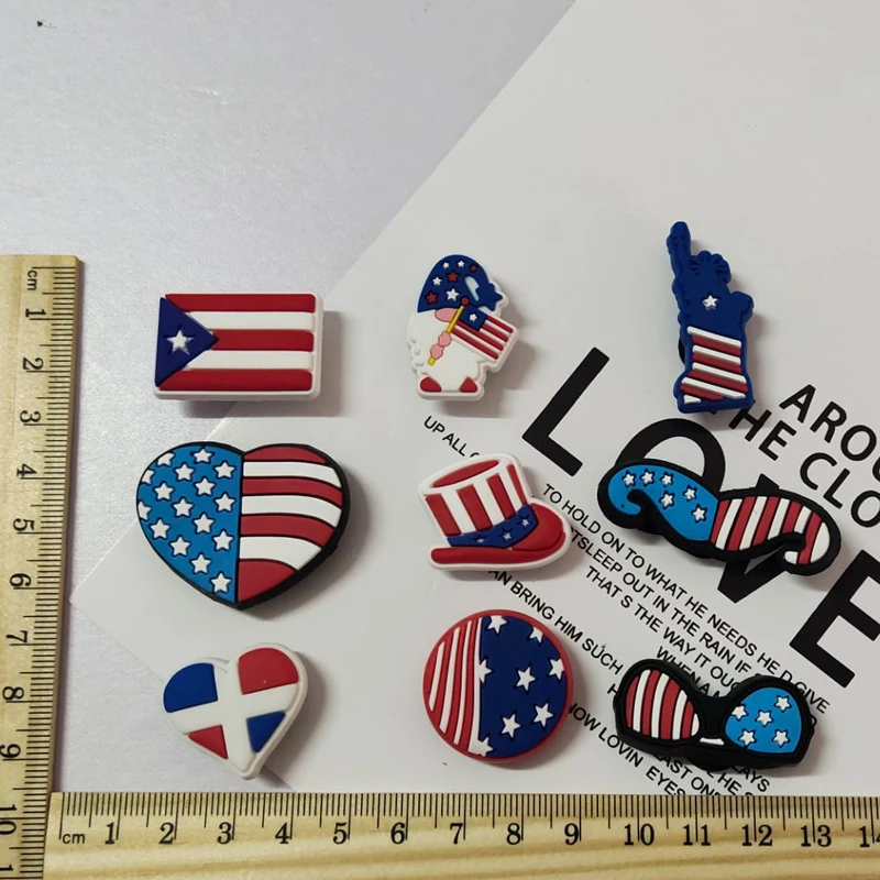 Croc Charms PVC Shoe Charms DIY American Symbols Aceessories Clogs Decorations Cartoon Shoe Charms Clogs Buckle
Croc Charms PVC Shoe Charms DIY American Symbols Aceessories Clogs Decorations Cartoon Shoe Charms Clogs Buckle