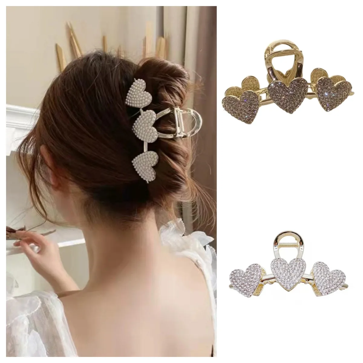 2022 new Japanese-style Large Rhine Diamond Love Grip on The Back of Women's Hair Bun Large Hair Grip Headpiece Hair Accessories
2022 new Japanese-style Large Rhine Diamond Love Grip on The Back of Women's Hair Bun Large Hair Grip Headpiece Hair Accessories