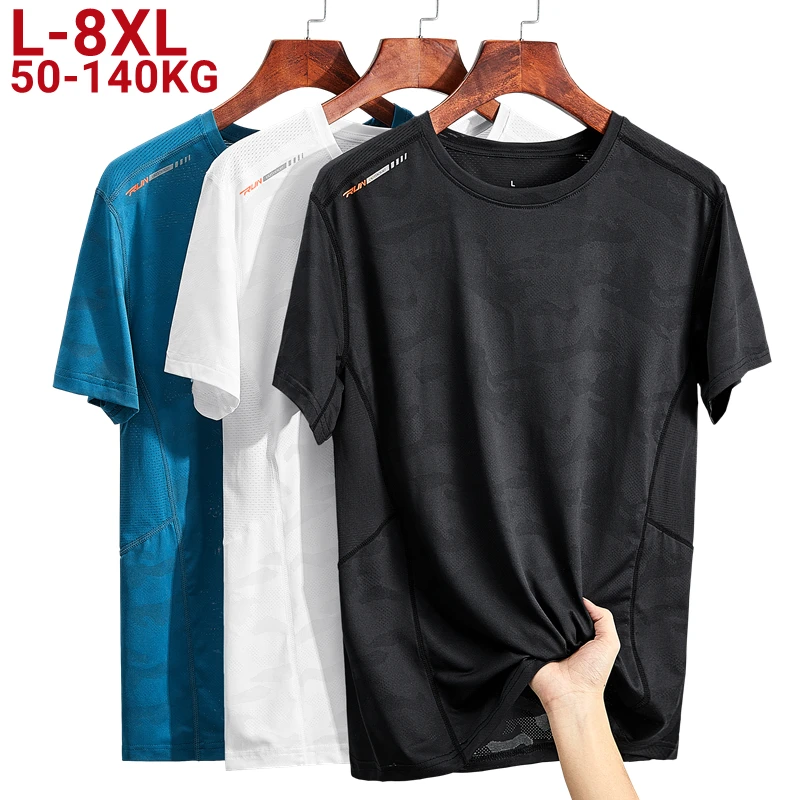 Plus Size 4xl 6xl 7xl 8xl Men Tshirt Summer Camouflage Quick Dry Black Blue T-shirts Short Sleeve White O-neck Ice Silk Tee Tops
Plus Size 4xl 6xl 7xl 8xl Men Tshirt Summer Camouflage Quick Dry Black Blue T-shirts Short Sleeve White O-neck Ice Silk Tee Tops