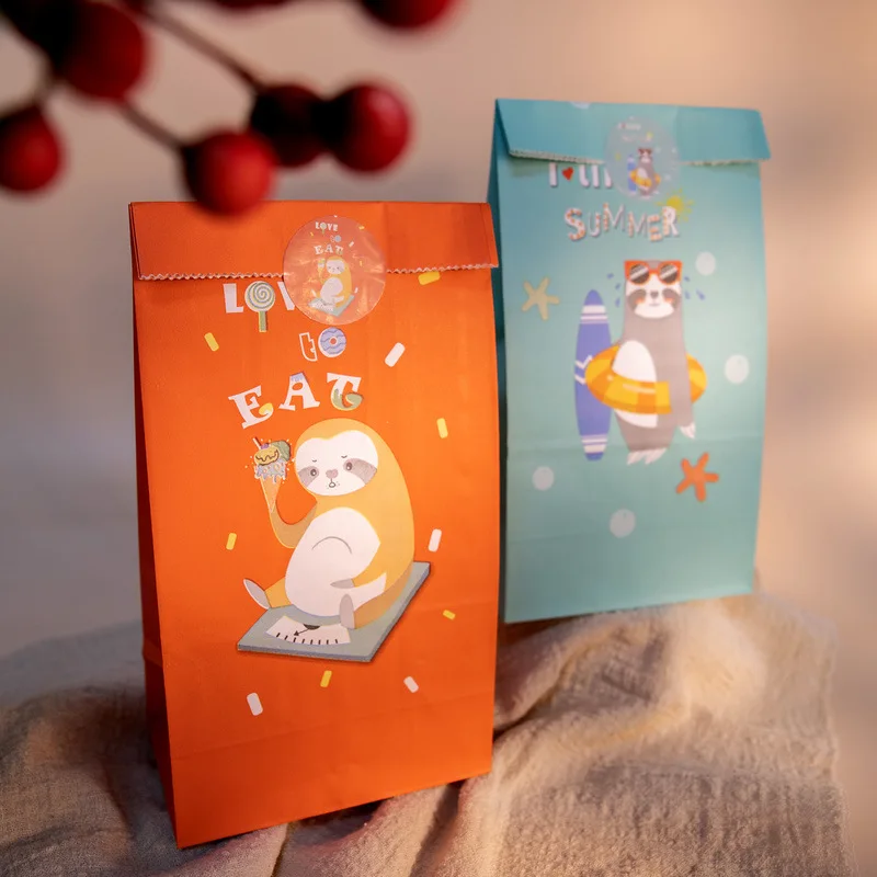 24pcs Cartoon Sloth Paper Bags with Stickers Cartoon Animal Theme Birthday Party Candy Cookie Bag Souvenir Packaging Supplies
24pcs Cartoon Sloth Paper Bags with Stickers Cartoon Animal Theme Birthday Party Candy Cookie Bag Souvenir Packaging Supplies