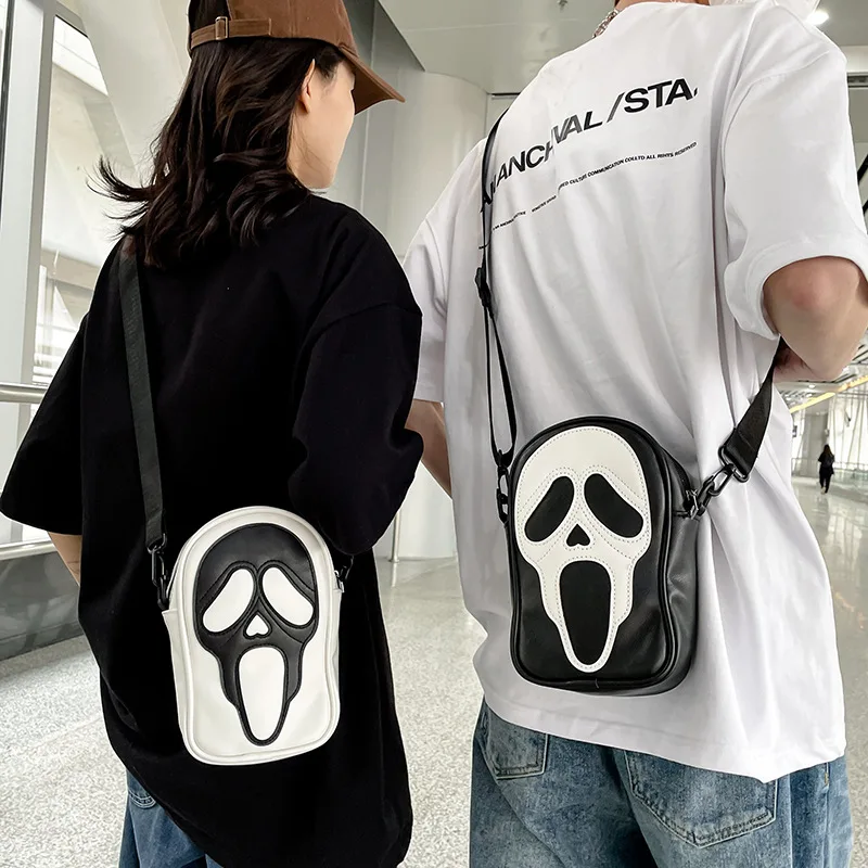 

Y2K Vintage Korean Shoulder Underarm Funny Lovely Devil Ghost Tote Bag Ladies Bags Leather Zip Purses Bagutte Pu Handbags Women