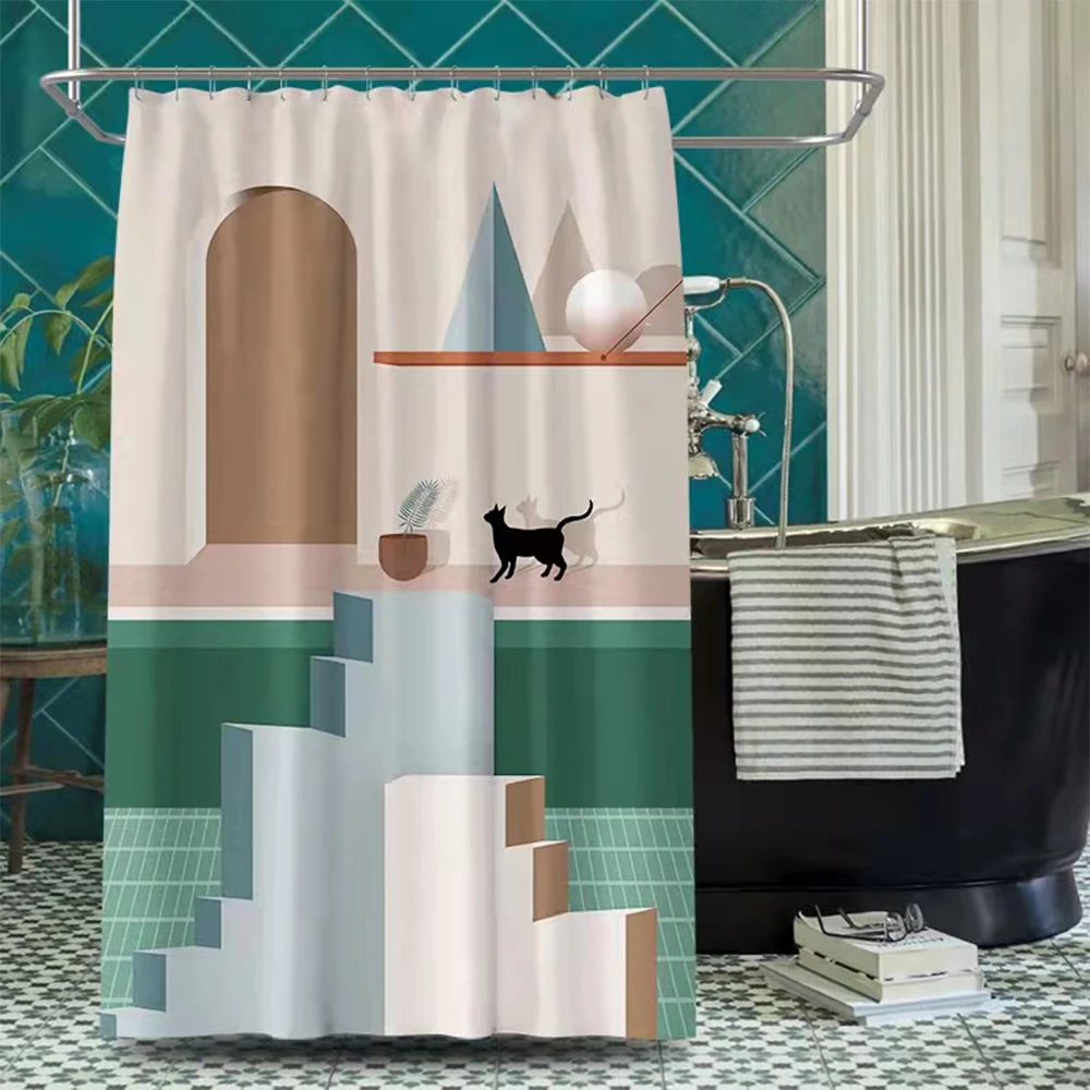 

Morandi абстрактное искусство занавеска для душа Ванная комната Домашний декор с крючком
