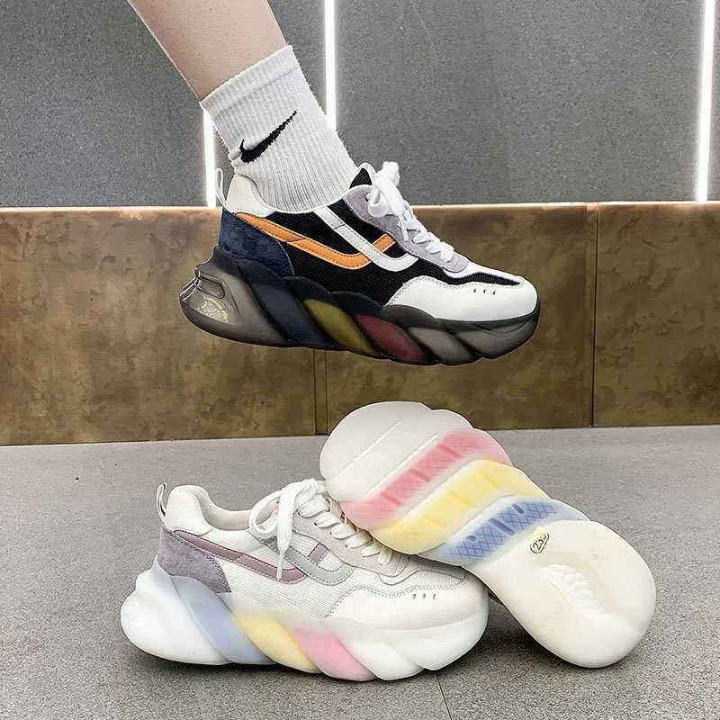 New Korean style small white shoes all-match rainbow thick-soled increased casual sports women's shoes
New Korean style small white shoes all-match rainbow thick-soled increased casual sports women's shoes