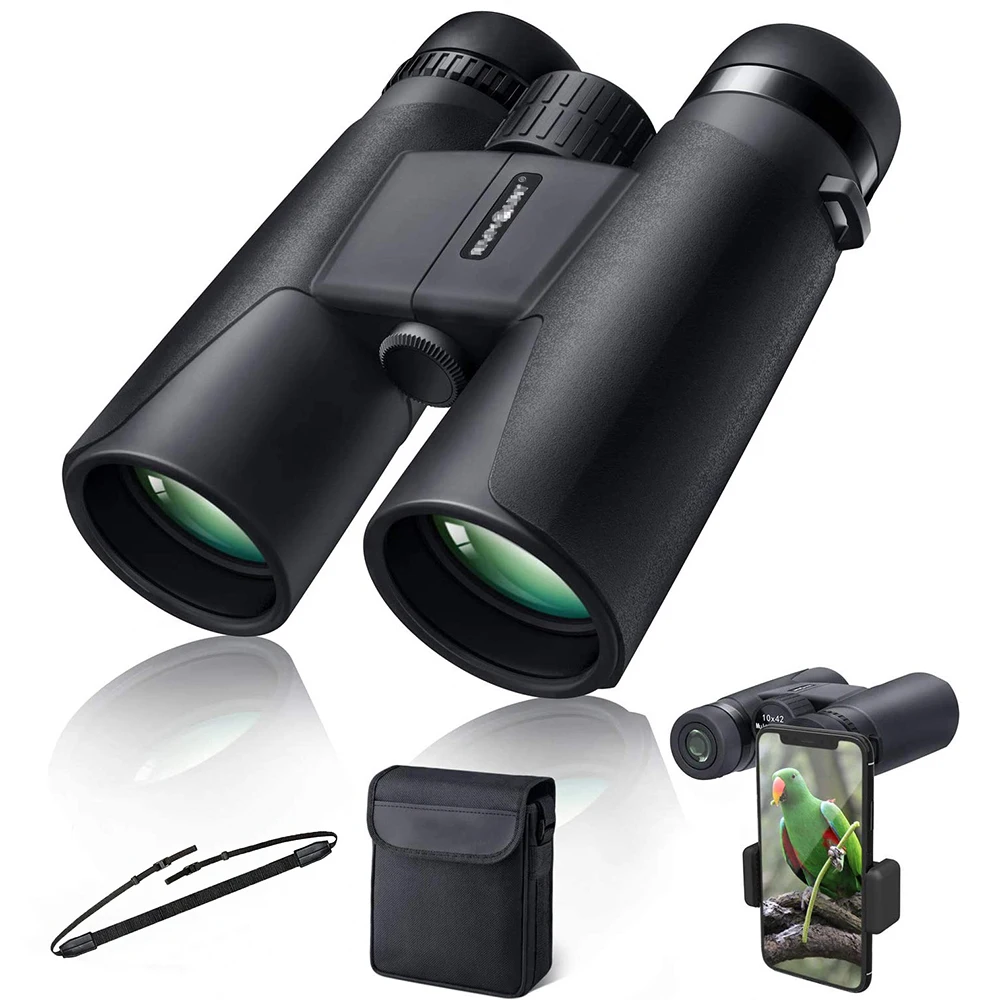 

10/12x42 HD Powerful Binoculars Shimmer Night Vision Long Range Telescope BAK4 FMC Optics For Hunting Outdoor Camping Hiking
