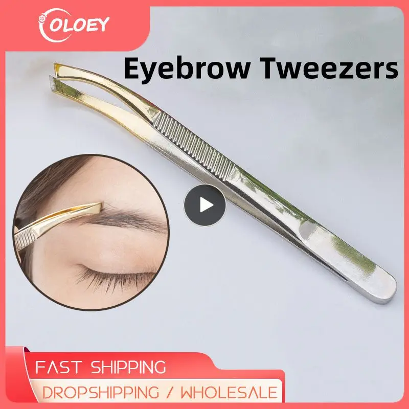 

Professional Eyebrow Tweezers Plucking eyebrows Eyelash Extensions Stainless Steel Slanted Eye Brow Clips Makeup Tools