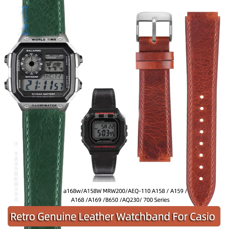 Ремешок из натуральной кожи для часов Casio a168w/A158W MRW200/Φ A158 / A159 / A168 /A169 /B650 /AQ230/ 700 Series, 18 мм
Ремешок из натуральной кожи для часов Casio a168w/A158W MRW200/Φ A158 / A159 / A168 /A169 /B650 /AQ230/ 700 Series, 18 мм
