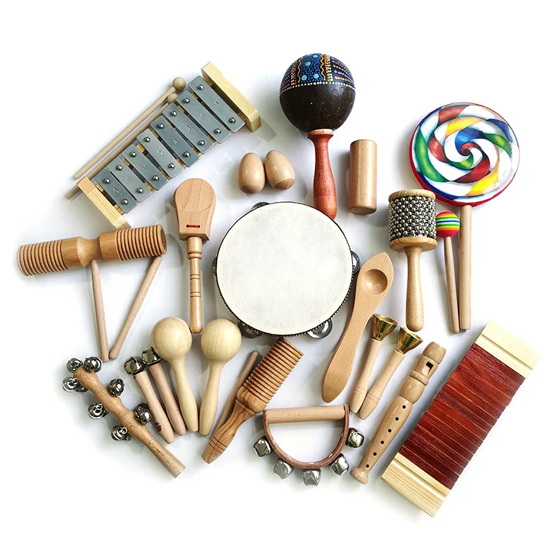 18Pcs/pack Orff Musical Instruments Set Children Early Educational Wood Music Percussion Toy Kit Stick Shaker Drum Bell
18Pcs/pack Orff Musical Instruments Set Children Early Educational Wood Music Percussion Toy Kit Stick Shaker Drum Bell