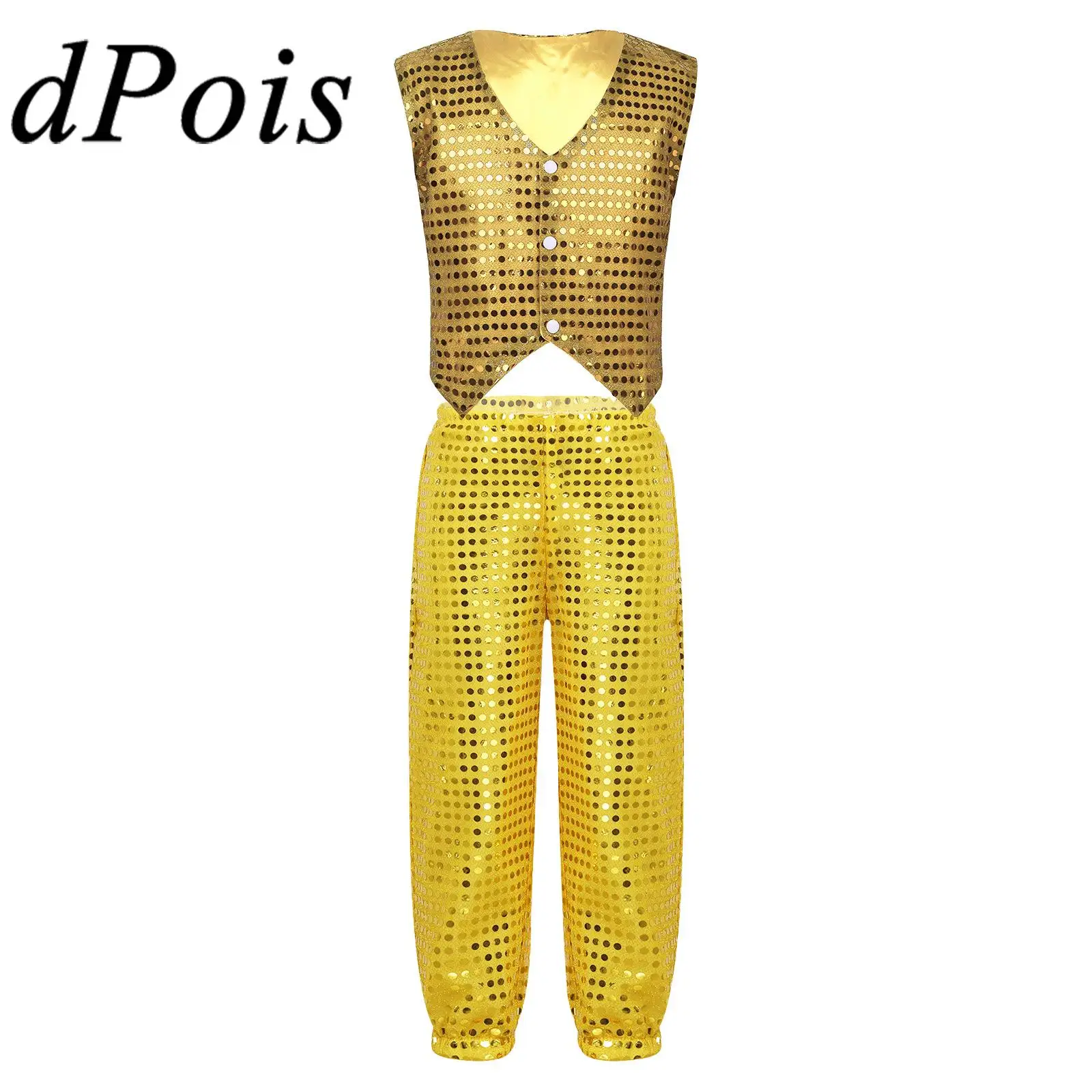 Kids Boys Sequined Dance Outfits Sleeveless Clothes Sets for Hiphop Streetwear Performance Dancewear Children Jazz Dance Costume
Kids Boys Sequined Dance Outfits Sleeveless Clothes Sets for Hiphop Streetwear Performance Dancewear Children Jazz Dance Costume