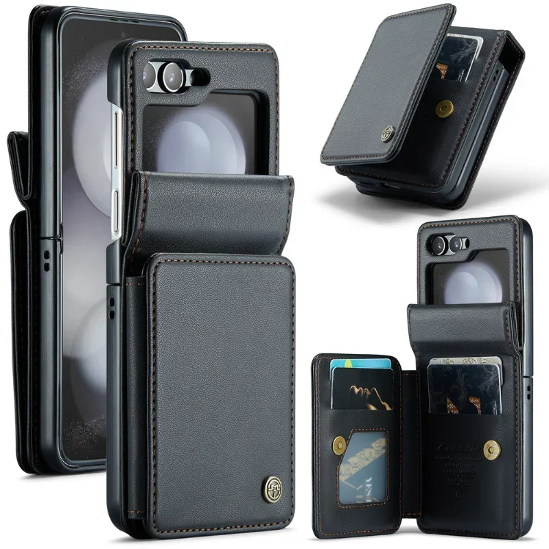 Leather Wallet Card Holder Slots Phone Case For Samsung Galaxy Z Flip 5 PU Double Folding Hard Shockproof Slim Cover
Leather Wallet Card Holder Slots Phone Case For Samsung Galaxy Z Flip 5 PU Double Folding Hard Shockproof Slim Cover