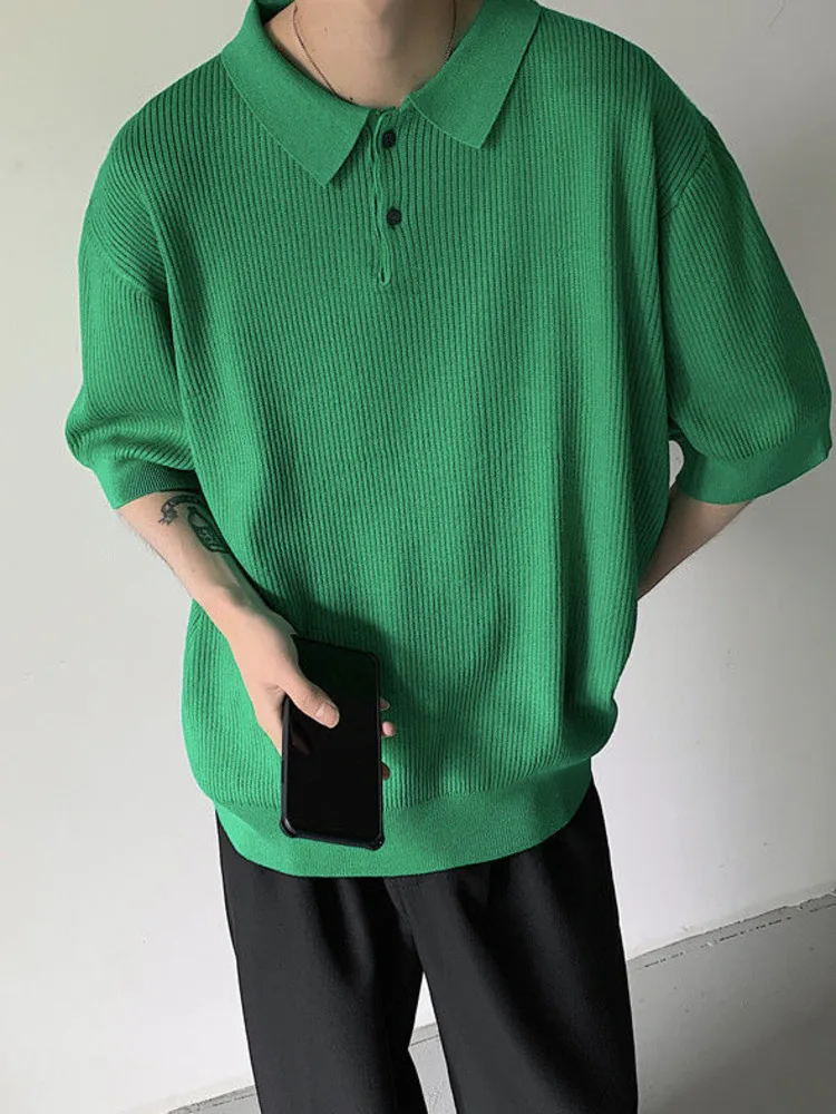 SYUHGFA Men Clothing 2022 Summer Polo Collar Short Sleeve Knitting T-shirt Korean Fashion Loose T-shirt Streetwear Tops For Male
SYUHGFA Men Clothing 2022 Summer Polo Collar Short Sleeve Knitting T-shirt Korean Fashion Loose T-shirt Streetwear Tops For Male