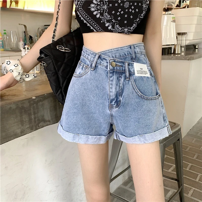 Solid Shorts Denim Women Summer Asymmetrical Crimping Distressed Ulzzang High Waist Zipper Pocket A-line All-match Casual Trendy
Solid Shorts Denim Women Summer Asymmetrical Crimping Distressed Ulzzang High Waist Zipper Pocket A-line All-match Casual Trendy