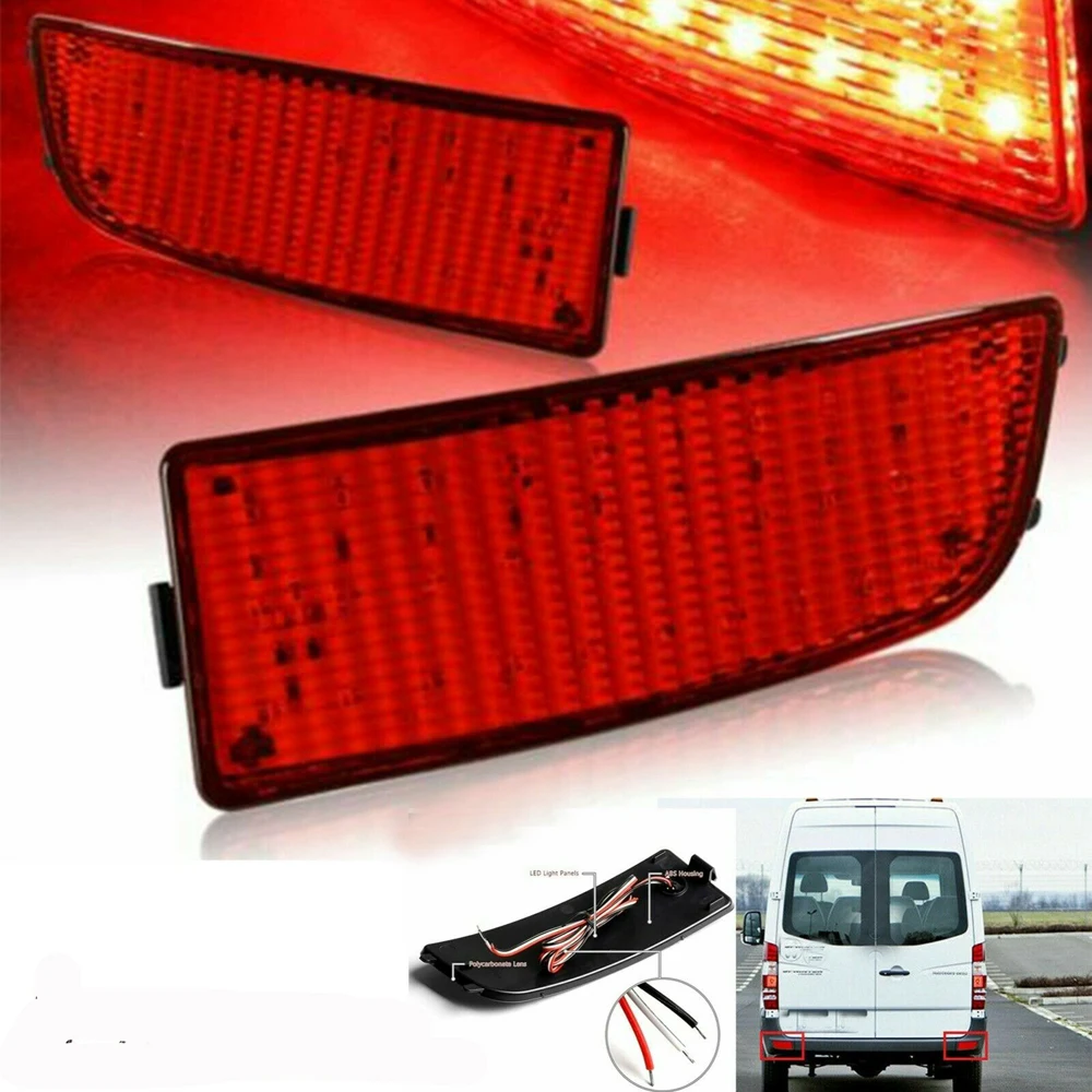 2pcs Red LED Rear Bumper Reflector Lights Brake Lights For Mercedes Sprinter 07-18 For Dodge Sprinter 07-09 For Freightliner
2pcs Red LED Rear Bumper Reflector Lights Brake Lights For Mercedes Sprinter 07-18 For Dodge Sprinter 07-09 For Freightliner