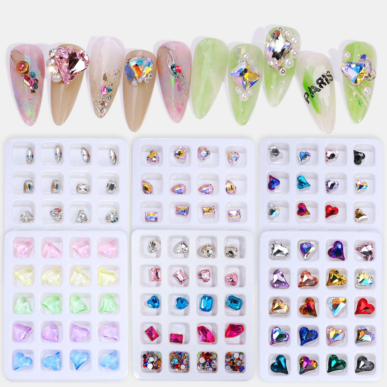 20 Alloy Manicure Kits Luxury Design Jewelry Charm Studs Bows Diamonds 3D Nail Art Decoration Gem Accessories
20 Alloy Manicure Kits Luxury Design Jewelry Charm Studs Bows Diamonds 3D Nail Art Decoration Gem Accessories