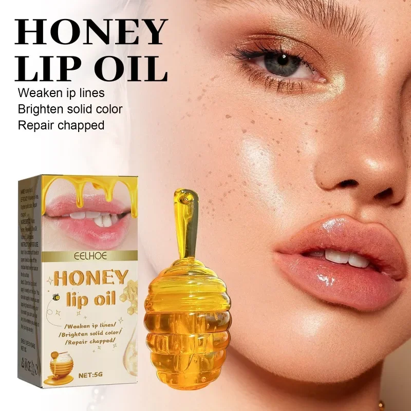 

EELHOE Lip Care Oil Hydrating Dry Skin Balm Fade Lines Long Lasting Brightening Nourishing Natural Honey Moisturizing Lip Oil