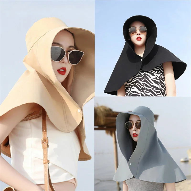 

Summer Sunscreen Hat Women's Anti-ultraviolet Sunshade Sun Hat Cycling Neck Guard Shawl Face-covering Fisherman Hat