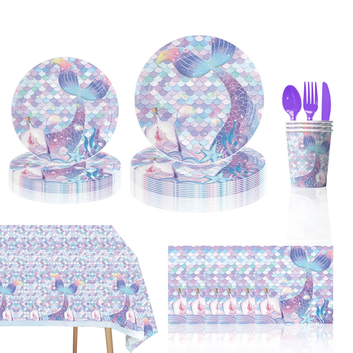 Mermaid Party Supplies Mermaid Disposable Tableware Cup Plates Tablecloth Mermaid Birthday Decorations Girls
Mermaid Party Supplies Mermaid Disposable Tableware Cup Plates Tablecloth Mermaid Birthday Decorations Girls