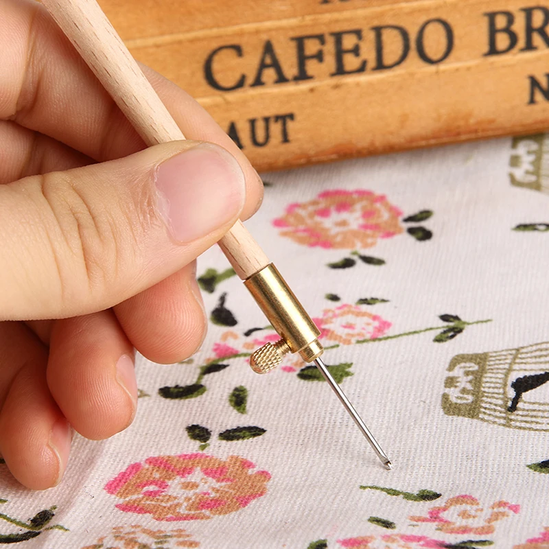 

Крючок для вышивания с 3 иглами, металлическая ручка, Набор для вышивки крестиком, французское вязание крючком «сделай сам»