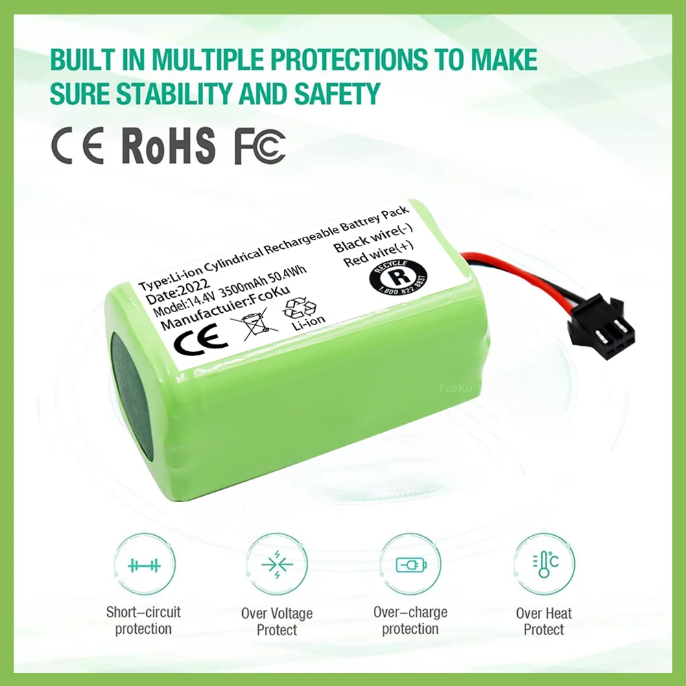 4S1P 14.4V Replacement Battery 3500mAh,For DEXP MMB-300 X500 X520 X600 EXVAC660 EXVAC880 Robot Vacuum Cleaner Li-Ion Battery
4S1P 14.4V Replacement Battery 3500mAh,For DEXP MMB-300 X500 X520 X600 EXVAC660 EXVAC880 Robot Vacuum Cleaner Li-Ion Battery