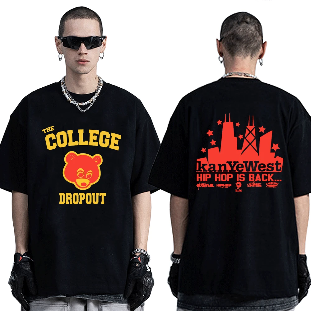 Kanye West College Dropout T Shirt Men and Women Music Album Print Short Sleeve T-shirts Hip Hop Streetwear Tee Shirt Tops Male
Kanye West College Dropout T Shirt Men and Women Music Album Print Short Sleeve T-shirts Hip Hop Streetwear Tee Shirt Tops Male