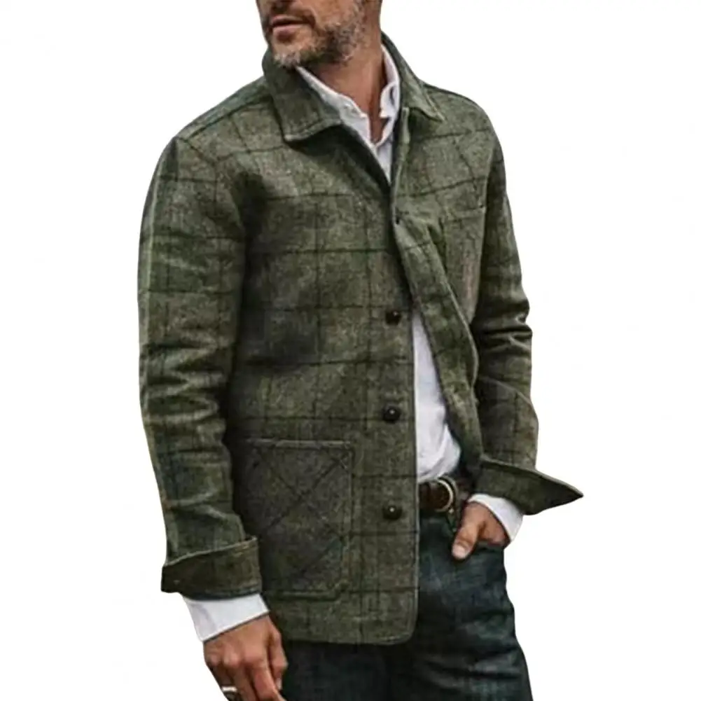 Stylish Men Woolen Coat Man Coldproof Checkered Outerwear Single Breasted Temperament Men Woolen Jacket for Trip
Stylish Men Woolen Coat Man Coldproof Checkered Outerwear Single Breasted Temperament Men Woolen Jacket for Trip