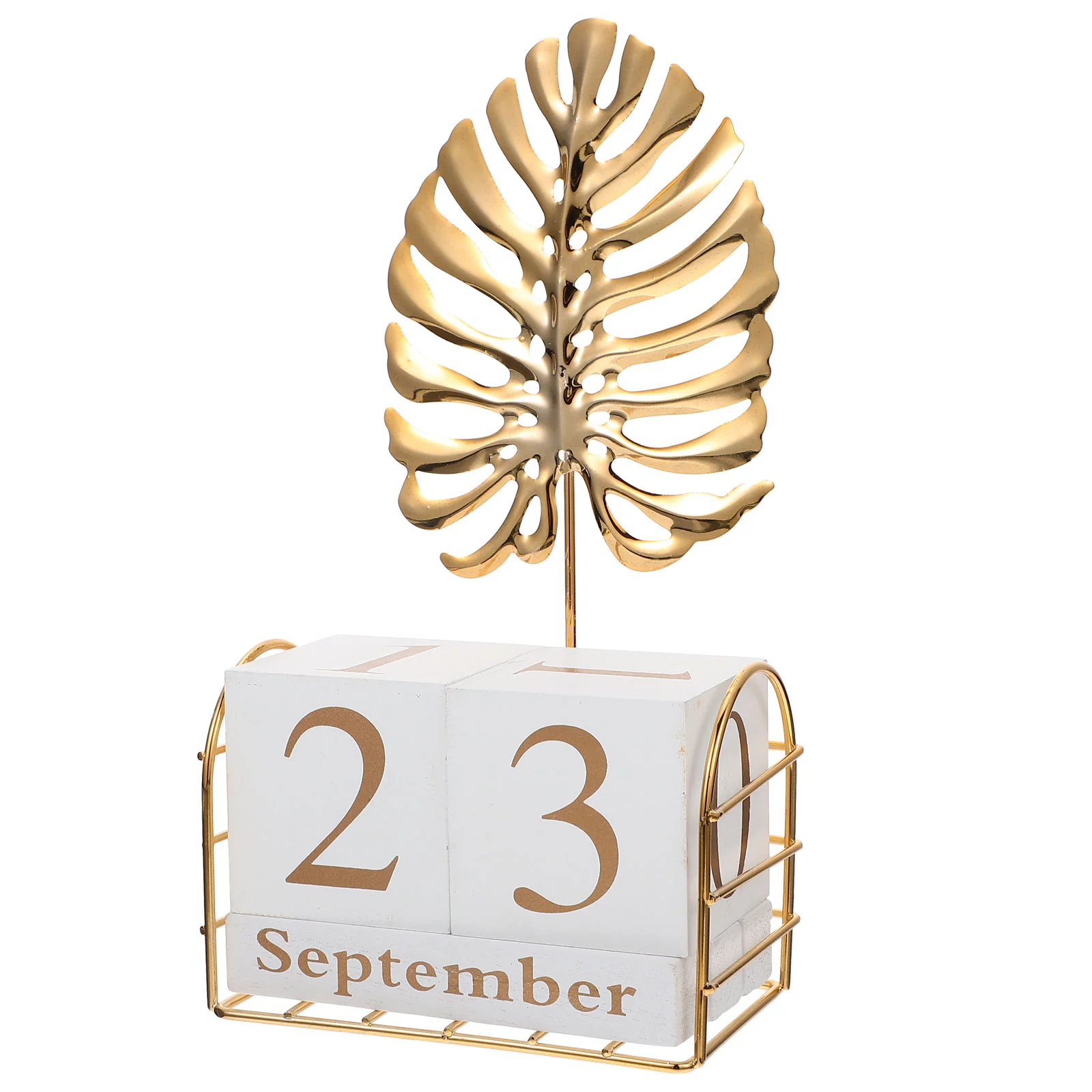 Garneck Wooden Block Perpetual Desk Calendar with Metal Palm Leaf Sculpture and Flip Calendar Pages for Tropical Themed Parties
Garneck Wooden Block Perpetual Desk Calendar with Metal Palm Leaf Sculpture and Flip Calendar Pages for Tropical Themed Parties