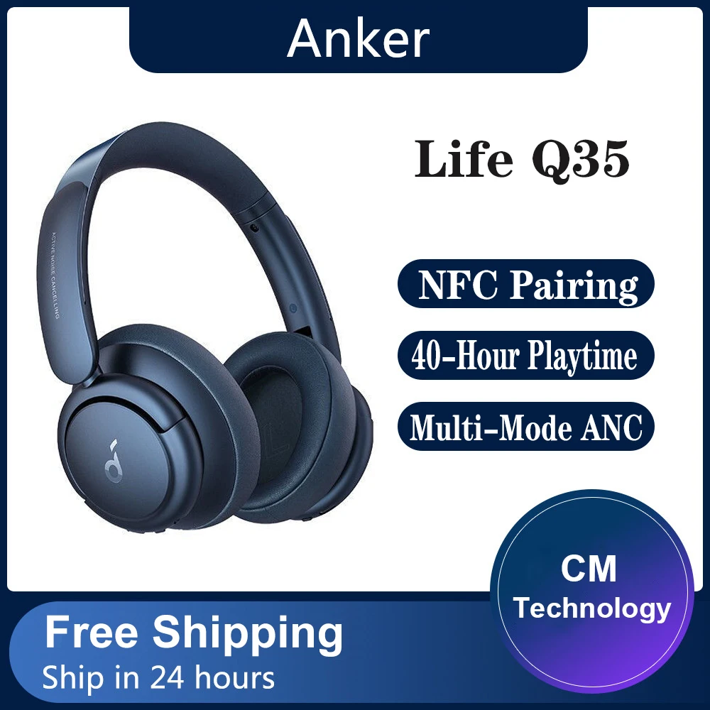 Anker Soundcore Life Q35 Wireless Headset Active Noise Cancellation Bluetooth Headphone ANC Long Playtime LDAC HiRes Earphone
Anker Soundcore Life Q35 Wireless Headset Active Noise Cancellation Bluetooth Headphone ANC Long Playtime LDAC HiRes Earphone