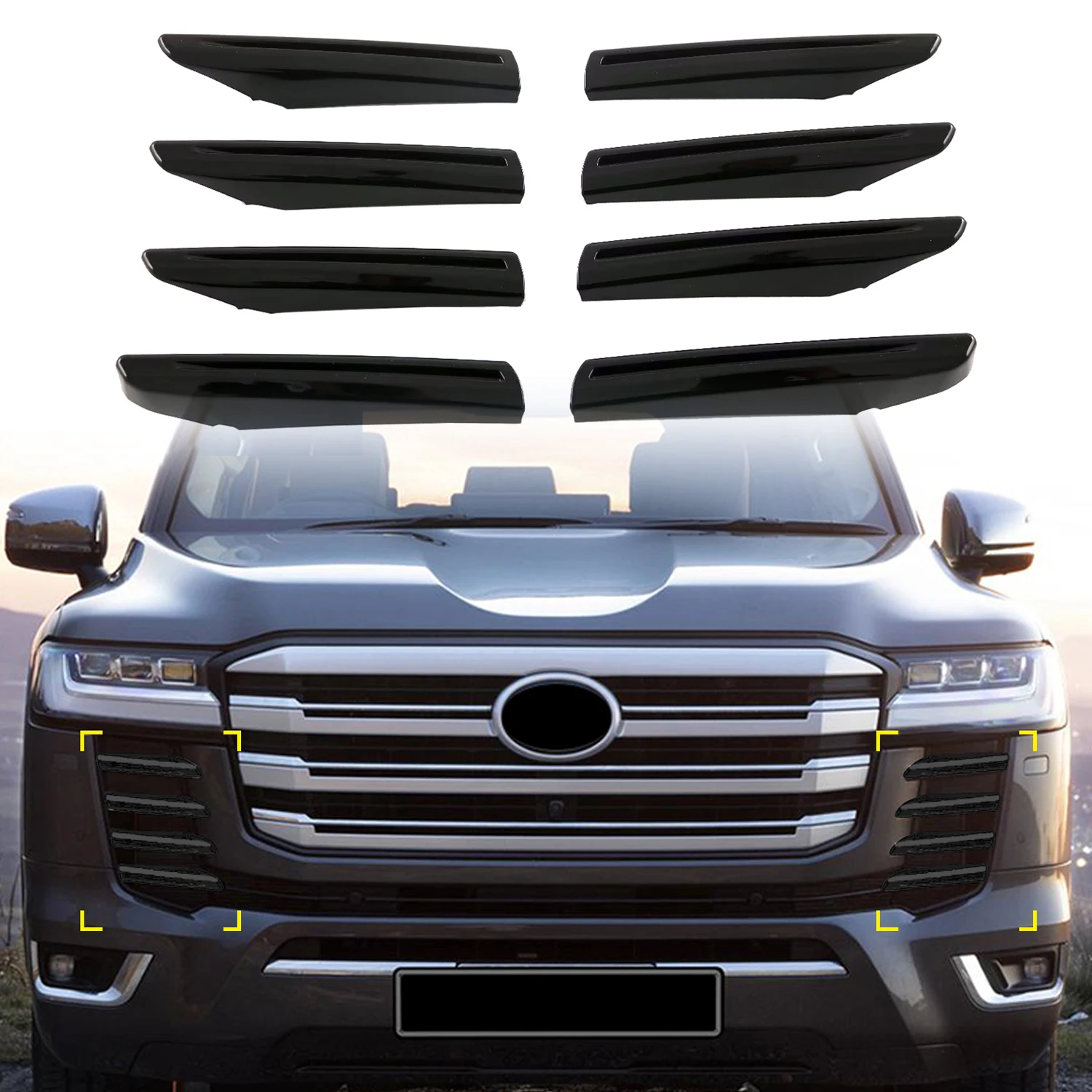 for Toyota Land Cruiser J300 LC300 2022 2023 Car Accessories Front Center Grill Grille Strip Molding Cover Trim ABS Plastic 6pcs
for Toyota Land Cruiser J300 LC300 2022 2023 Car Accessories Front Center Grill Grille Strip Molding Cover Trim ABS Plastic 6pcs
