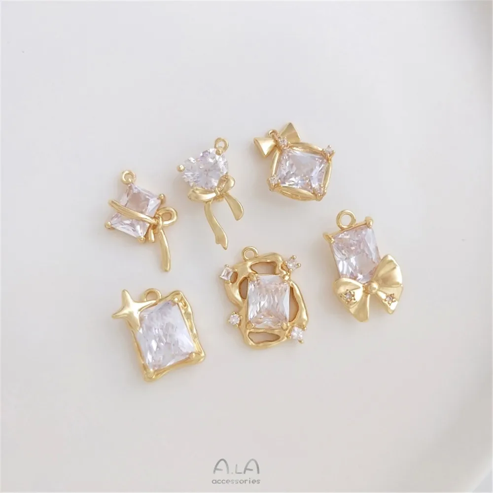 14K gold bow-wrapped heart-shaped rectangular zircon necktie pendant necklace bracelet earrings pendant
14K gold bow-wrapped heart-shaped rectangular zircon necktie pendant necklace bracelet earrings pendant