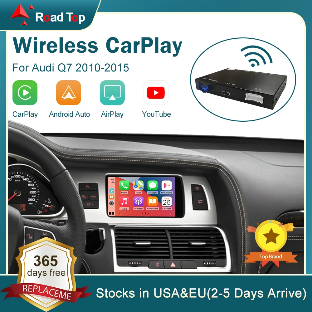 Wireless Apple CarPlay Android Auto Interface for Audi Q7 2010-2015, with Mirror Link AirPlay Car Play Functions
Wireless Apple CarPlay Android Auto Interface for Audi Q7 2010-2015, with Mirror Link AirPlay Car Play Functions