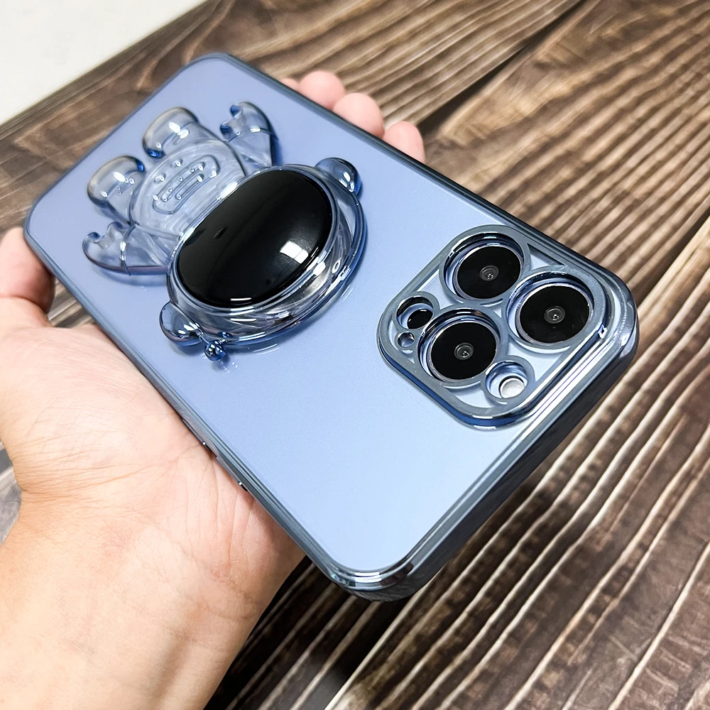 Luxury Plating Transparent Astronaut Folding Stand Holder Case for iPhone 13 12 11 Pro Max X XS Xr 7 8 Plus Soft Silicone Cover
Luxury Plating Transparent Astronaut Folding Stand Holder Case for iPhone 13 12 11 Pro Max X XS Xr 7 8 Plus Soft Silicone Cover