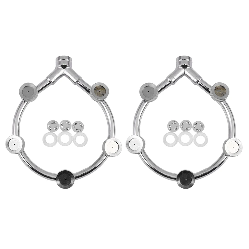 2X Stainless Steel Fan Ring With 5 Nozzle Seats Sprayer Mist Fan Ring Water Sprayer Fine Fog Ring
2X Stainless Steel Fan Ring With 5 Nozzle Seats Sprayer Mist Fan Ring Water Sprayer Fine Fog Ring