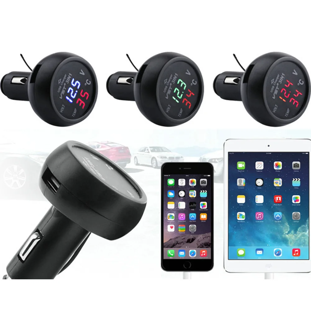 1PC USB Charger 3in1 12/24V Digit Voltmeter Meter Thermometer Car Charger Voltmeter USB Charger Car Voltage Digital Display
1PC USB Charger 3in1 12/24V Digit Voltmeter Meter Thermometer Car Charger Voltmeter USB Charger Car Voltage Digital Display