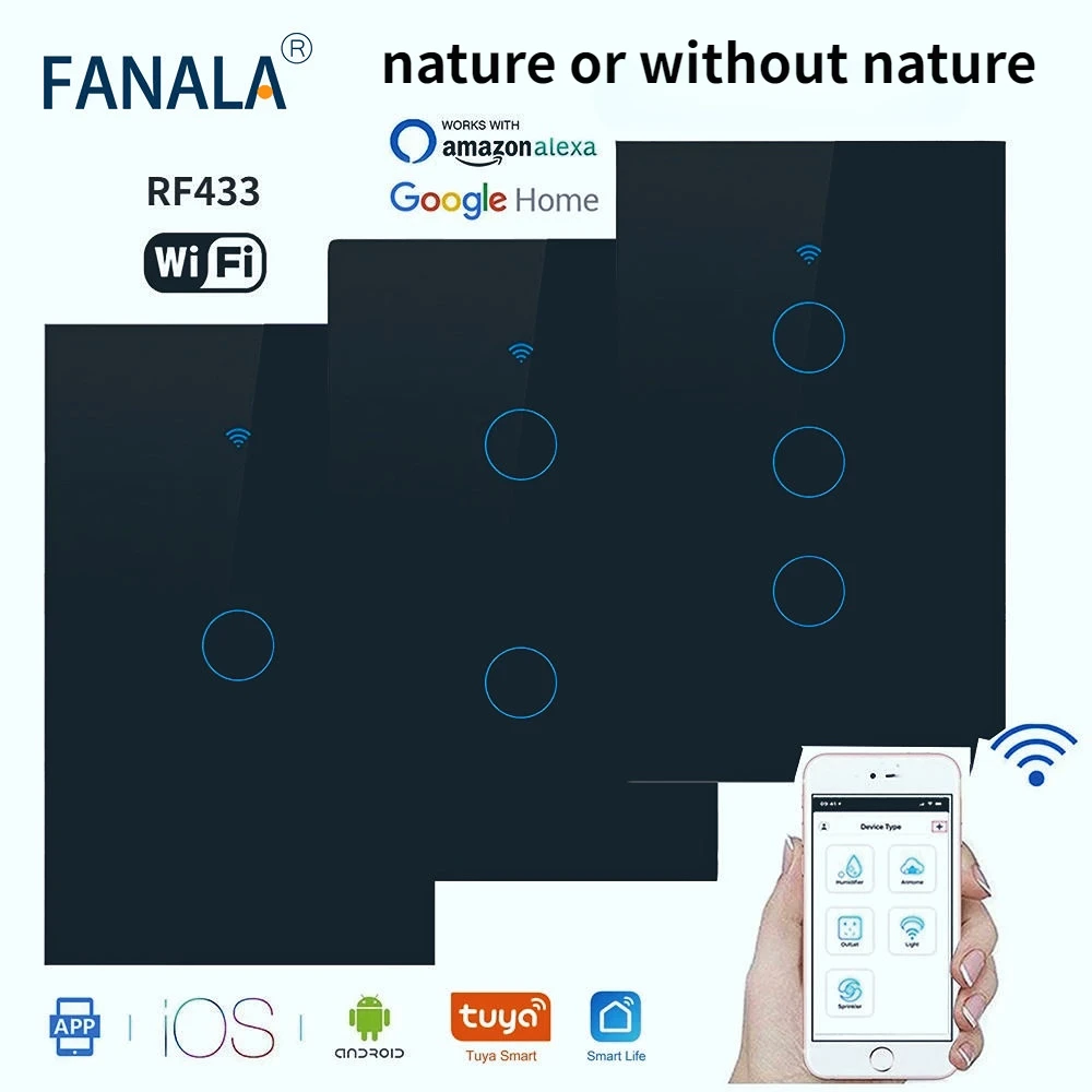 Tuya Light Switch WiFi Touch Sensor Smart Switch App Remote Control Need Neutral Wire 110V 220V 10A Alexa Google Home 1/2/3 Gang
Tuya Light Switch WiFi Touch Sensor Smart Switch App Remote Control Need Neutral Wire 110V 220V 10A Alexa Google Home 1/2/3 Gang