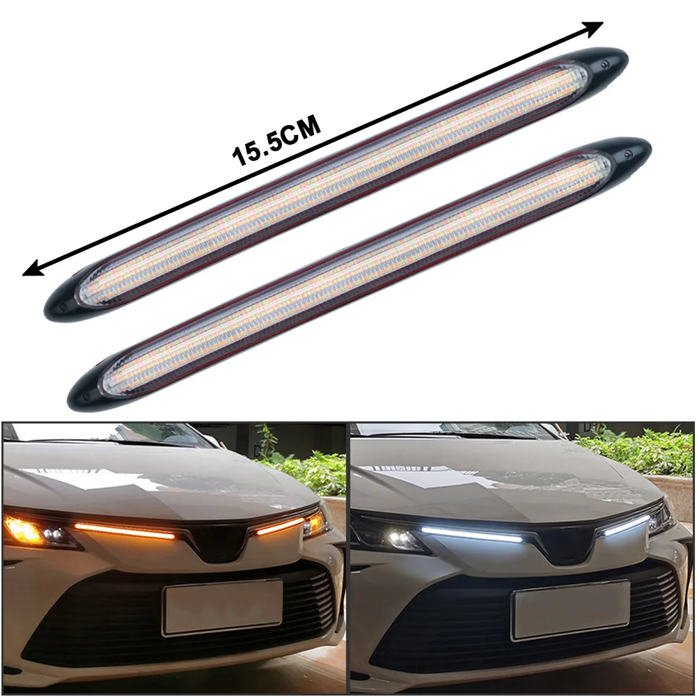 2pcs 12V White+Yellow Car Daytime Running Light Headlights Turn Signal Lamp 15.5/23.5/27.5/34.5cm ABS+LED Car Lights
2pcs 12V White+Yellow Car Daytime Running Light Headlights Turn Signal Lamp 15.5/23.5/27.5/34.5cm ABS+LED Car Lights