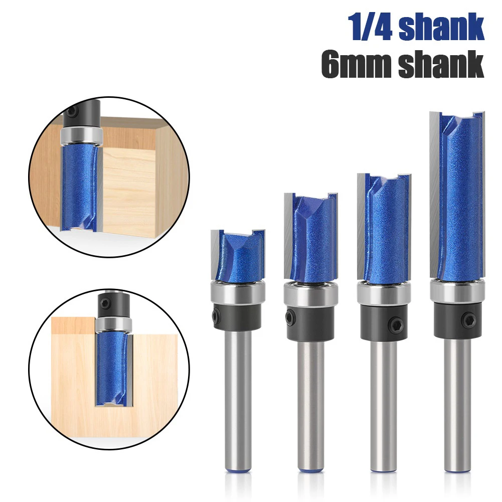6/6.35mm Shank Bearing Flush Trim Pattern Router Bits Milling Cutter For Wood Hardwood Particleboard Acrylic Woodworking Tools
6/6.35mm Shank Bearing Flush Trim Pattern Router Bits Milling Cutter For Wood Hardwood Particleboard Acrylic Woodworking Tools