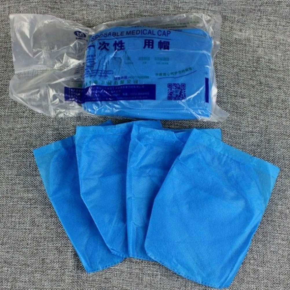 

20 шт. одноразовые докторские шляпы нетканые рабочие пылезащитные мастерские (синие)