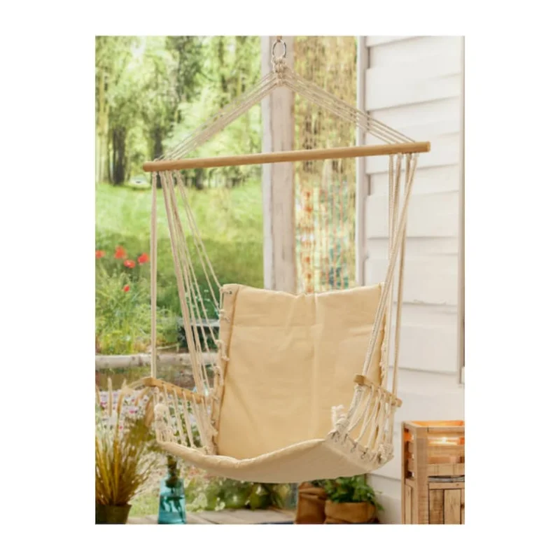 Hanging chair with suspension and wooden rod 90 cm total height 115 cm, hanging chair made of fabric, hammock cream
Hanging chair with suspension and wooden rod 90 cm total height 115 cm, hanging chair made of fabric, hammock cream