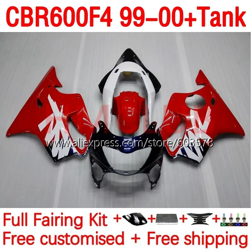 Body +Tank For HONDA red stock CBR600 F4 CBR 600 CC FS 600F4 600CC 600FS CBR600F4 99 00 1999 2000 Injection Fairing 187No.88 
Body +Tank For HONDA red stock CBR600 F4 CBR 600 CC FS 600F4 600CC 600FS CBR600F4 99 00 1999 2000 Injection Fairing 187No.88