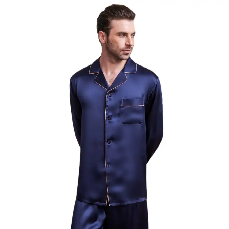 100% Silkworm Silk Men's Sleepwear Genuine Silk Pajamas Male Spring Summer Long-Sleeve Trousers Two-Piece Nighty Pyjama Sets
100% Silkworm Silk Men's Sleepwear Genuine Silk Pajamas Male Spring Summer Long-Sleeve Trousers Two-Piece Nighty Pyjama Sets