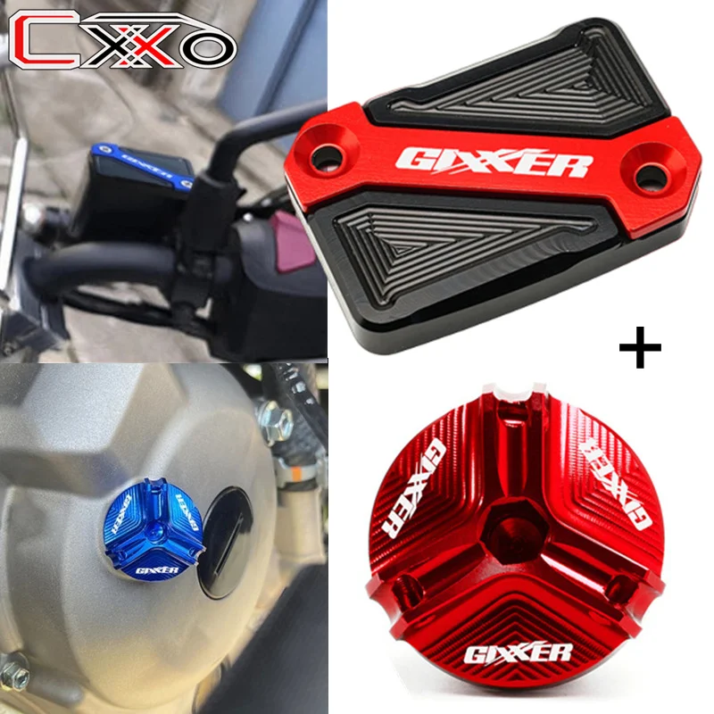 Motorcycle Accessories CNC Front Brake Fluid Cap & Engine Oil Cap Plug Cover For Suzuki GIXXER 250 SF 150 125 2018-2023
Motorcycle Accessories CNC Front Brake Fluid Cap & Engine Oil Cap Plug Cover For Suzuki GIXXER 250 SF 150 125 2018-2023