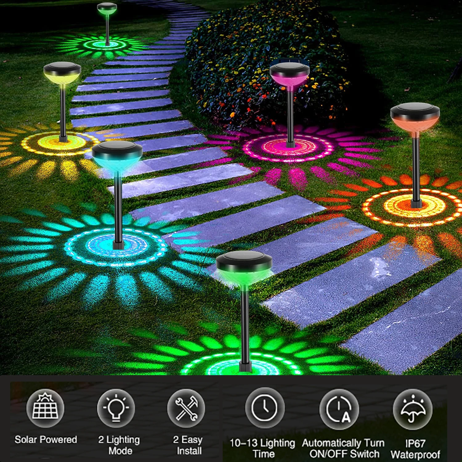 2/4/6pcs Outdoor Garden Lights Solar LED Light RGB Color Changing Pathway Lawn Lamp for Landscape Lighting Garden Decorative
2/4/6pcs Outdoor Garden Lights Solar LED Light RGB Color Changing Pathway Lawn Lamp for Landscape Lighting Garden Decorative