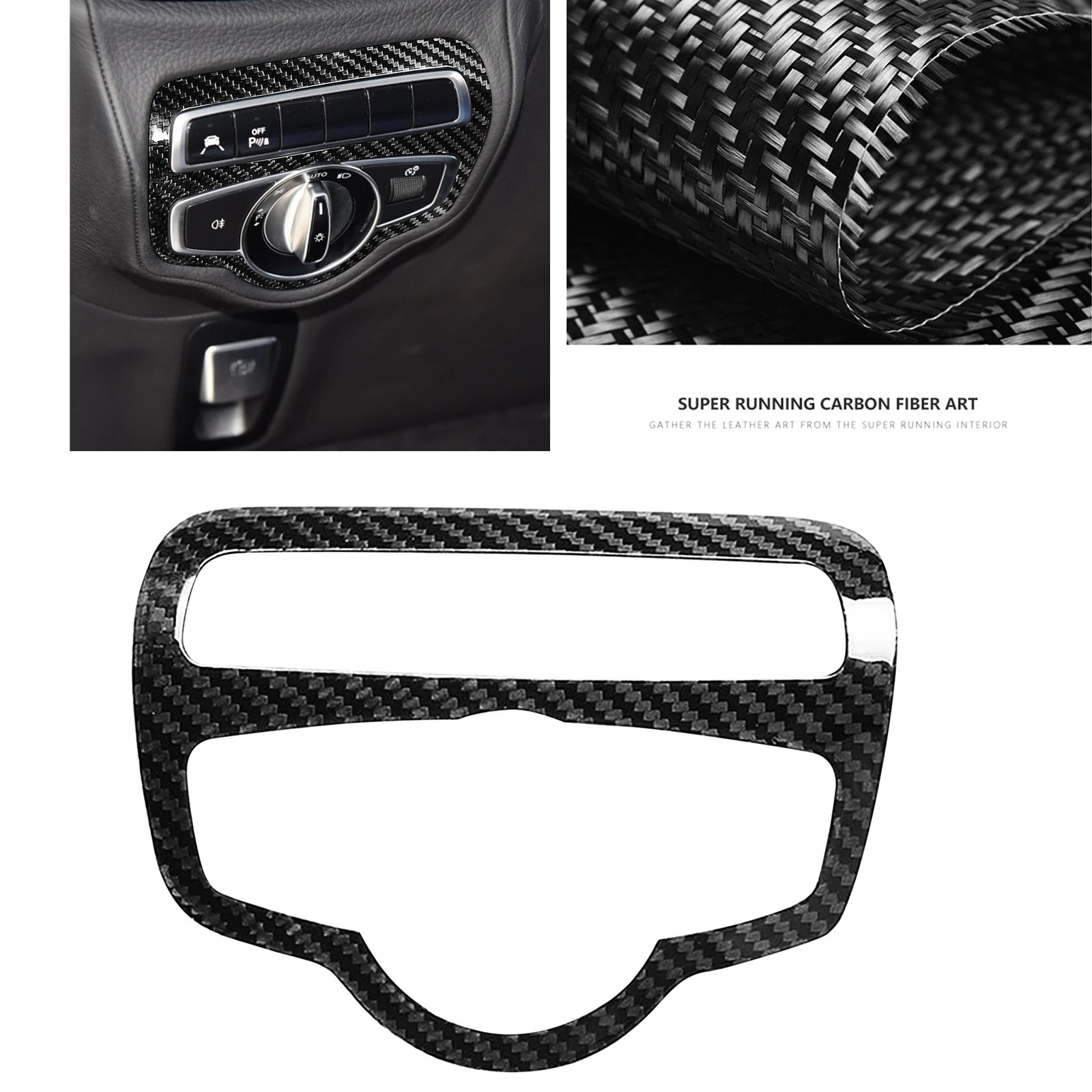 

Передняя головка из углеродного волокна для Mercedes Benz W464 G63 G500 2019-2020, ручка лампы, ключ для фары, крышка переключателя фары, рамка, отделка